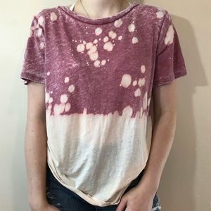 Pink and white sheer top